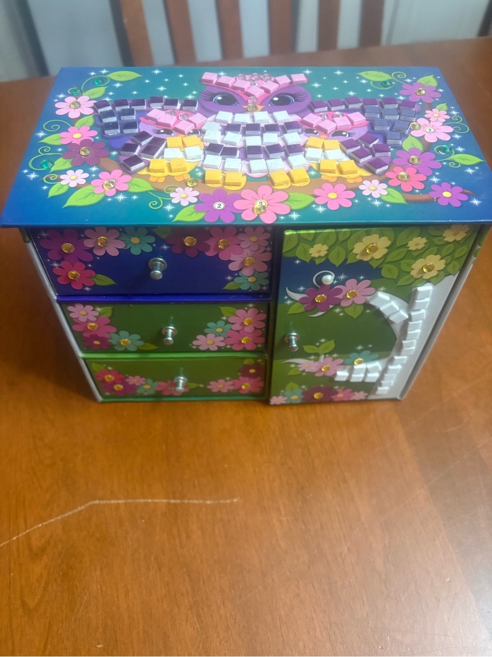 Whimsical Owl Floral Jewelry Organizer